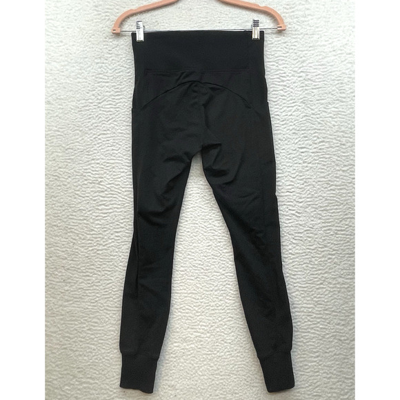 Athleta Leggings Womens XS Black Excursion Hybrid Tight Mid Rise Ribbed Gym - Picture 2 of 12